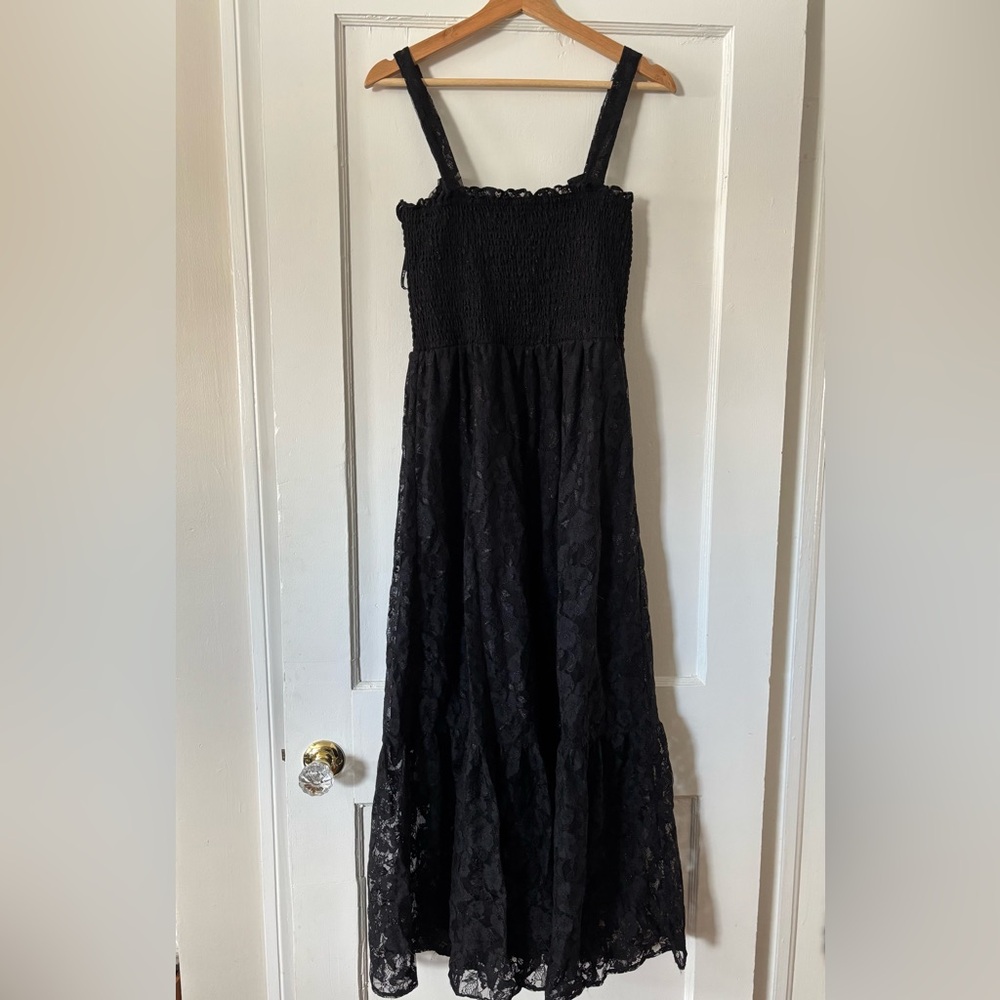 OPT Women’s Black Lace Smocked Dress